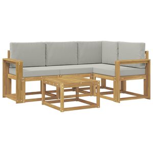 vidaXL Ensemble de canap&eacute;s d'ext&eacute;rieur 5 pc Blanc et gris clair