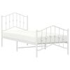 vidaXL Cadre de lit métal sans matelas avec pied de lit blanc 90x190cm