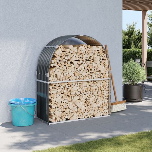 vidaXL Porte-b&ucirc;ches Anthracite 120 x 45 x 140 cm Acier galvanis&eacute;