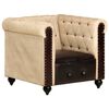 vidaXL Fauteuil Chesterfield Marron Cuir v&eacute;ritable