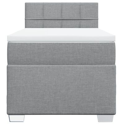 vidaXL Sommier à lattes de lit avec matelas Gris clair 100x200cm Tissu