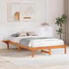vidaXL Cadre de lit Brun cire 120 x 190 cm Pin massif
