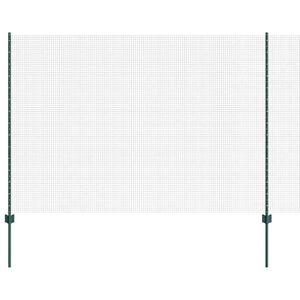 vidaXL Cl&ocirc;ture en fil soud&eacute; avec poteaux 10 x 1,6 m Vert Maille