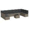 vidaXL Salon de jardin 11 pcs avec coussins gris r&eacute;sine tress&eacute;e