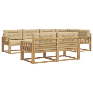 vidaXL Ensemble de canap&eacute;s d'ext&eacute;rieur 6 pc Blanc et Beige Polyester