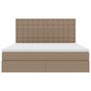 vidaXL Lit avec rangement et LED Cappuccino 180 x 200 cm Simili cuir
