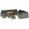 vidaXL Ensemble de canap&eacute; de jardin 13 pcs Gris polyrotin