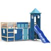 vidaXL Lit mezzanine enfants avec tour sans matelas bleu 80x200 cm