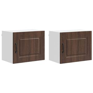 vidaXL Panneau de lave-vaisselle Kalmar 2 pc Ch&ecirc;ne brun