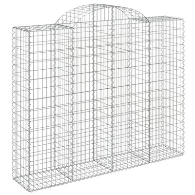 vidaXL Paniers à gabions arqués 7 pcs 200x50x160/180 cm Fer galvanisé