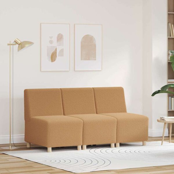 vidaXL Unit&eacute; de Sofa Modulaire Sans Accoudoirs 3 pcs Beige