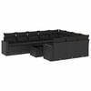 vidaXL Salon de jardin 11 pcs avec coussins noir r&eacute;sine tress&eacute;e