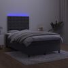 vidaXL Sommier &agrave; lattes de lit matelas et LED Noir 120x200 cm Velours