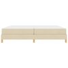 vidaXL Lit &agrave; ressorts avec matelas Cr&egrave;me 200 x 200 cm tissu