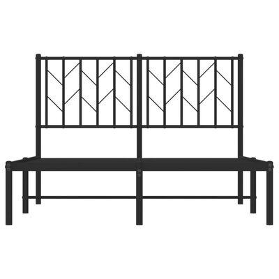 vidaXL Cadre de lit métal sans matelas avec tête de lit noir 120x190cm