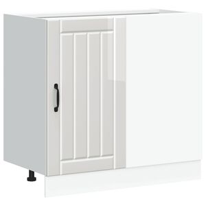vidaXL Meuble bas de cuisine &laquo; Lucca &raquo; Bois d'ing&eacute;nierie blanc brillant