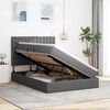 vidaXL Lit avec rangement et LED Gris fonc&eacute; 140 x 200 cm Polyester