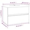 vidaXL Meuble lavabo avec bassin int&eacute;gr&eacute; Sonoma gris Bois d'ing&eacute;nierie