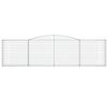 vidaXL Paniers &agrave; gabions arqu&eacute;s 15 pcs 400x30x100/120 cm Fer galvanis&eacute;