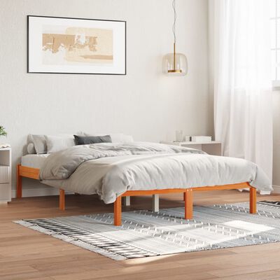 vidaXL Cadre de lit sans matelas cire marron 120x200cm bois pin massif