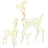 vidaXL Famille de rennes de d&eacute;coration Acrylique 160 LED blanc chaud
