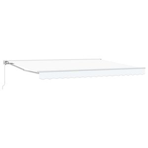 vidaXL Auvent manuel 4 x 3 m Blanc 100 % polyester