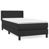 vidaXL Sommier &agrave; lattes de lit avec matelas Noir 90x200 cm Similicuir