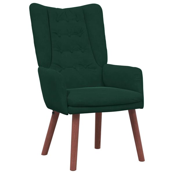 vidaXL fauteuil Vert fonc&eacute; 63 x 67 x 94 cm Velours
