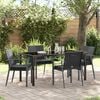vidaXL Ensemble de salle &agrave; manger pour jardin 5 pcs Noir Poly rotin