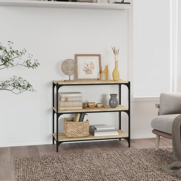 vidaXL Biblioth&egrave;que Ch&ecirc;ne Sonoma 80x33x70,5 cm Bois d'ing&eacute;nierie acier