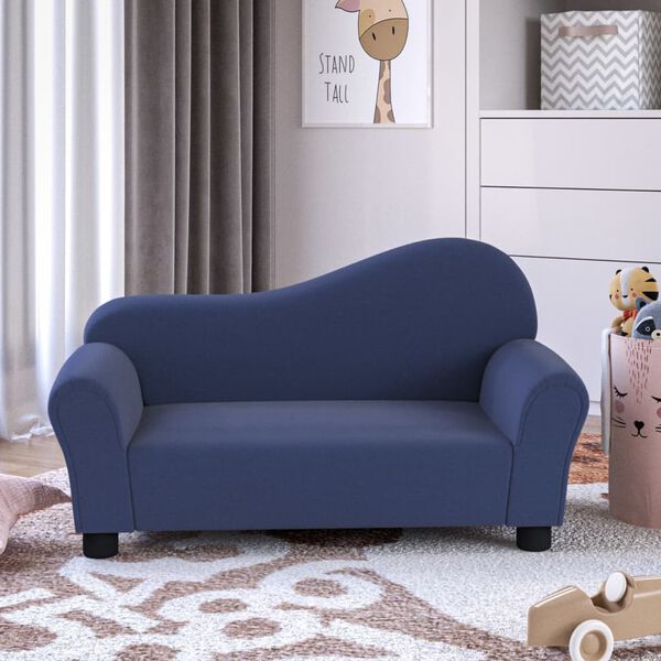 vidaXL Canap&eacute; pour enfants Bleu Tissu