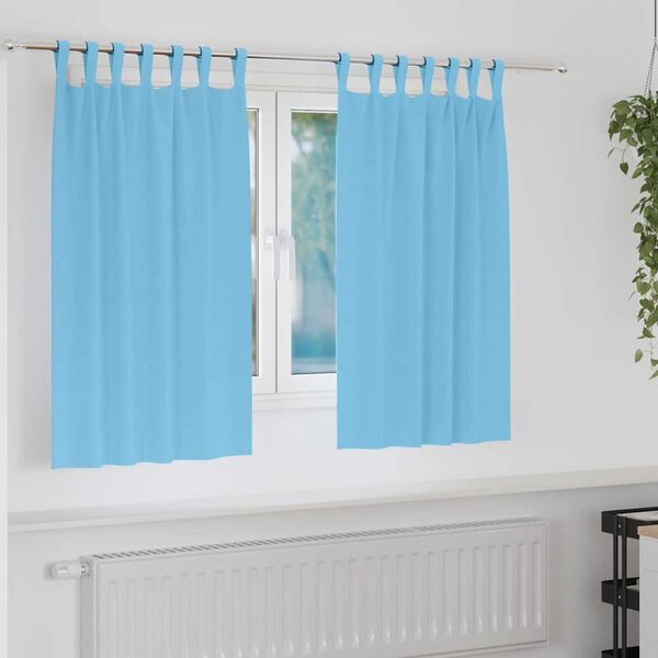 vidaXL Rideaux occultants avec anneaux 2 pcs Bleu clair 140 x 140 cm
