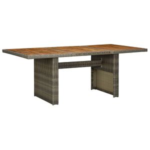 vidaXL Table de jardin Marron R&eacute;sine tress&eacute;e et bois d'acacia massif