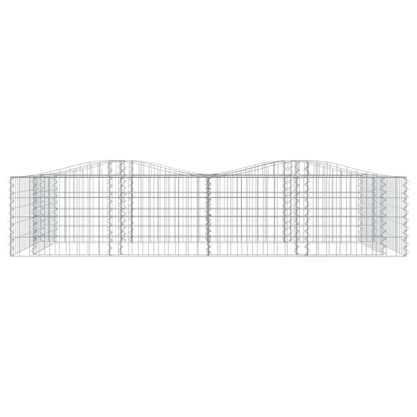 vidaXL Lit sur&eacute;lev&eacute; &agrave; gabions arqu&eacute; 200x100x50 cm Fer galvanis&eacute;