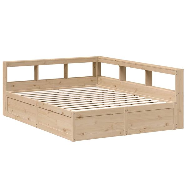 vidaXL Lit biblioth&egrave;que sans matelas 140x200 cm bois massif de pin
