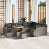 vidaXL Ensemble de canap&eacute; de jardin 12 pcs Gris Poly Rattan