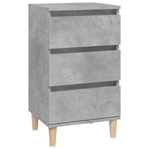 vidaXL Table de chevet gris b&eacute;ton 40x35x70 cm bois d'ing&eacute;nierie