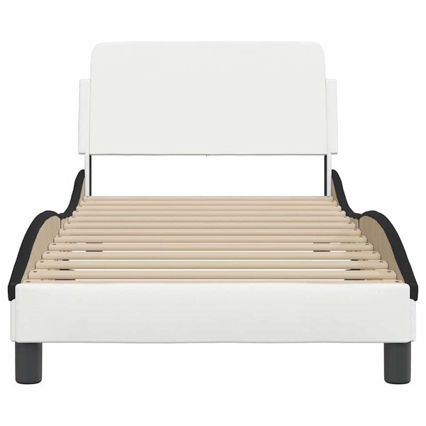vidaXL Cadre de lit Dover blanc et noir 80x200 cm similicuir