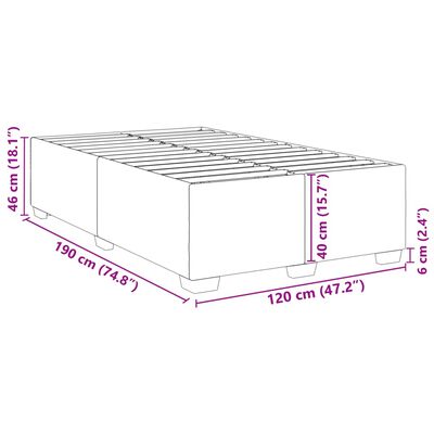 vidaXL Cadre de lit sans matelas bleu 120x190 cm velours