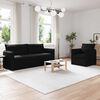 vidaXL Ensemble de Canap&eacute;s 2 pcs Noir 196 x 82 x 85 cm tissu