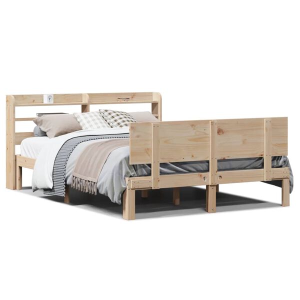 vidaXL Cadre de lit avec t&ecirc;te de lit sans matelas 160x200 cm