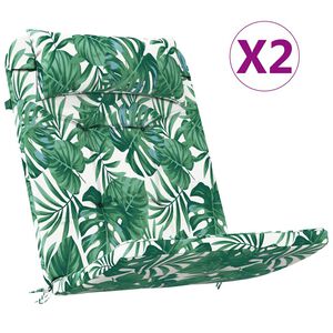 vidaXL Coussins de chaise Feuille 2 pcs Motif feuille 58 x 77 x 4,5 cm