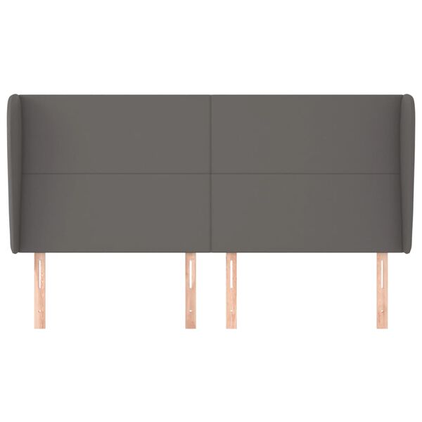 vidaXL T&ecirc;te de lit avec oreilles Gris 163x23x118/128 cm Similicuir