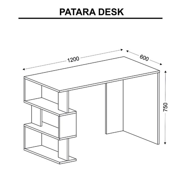 Homemania Bureau d'ordinateur Patara 120x60x75 cm Blanc et anthracite