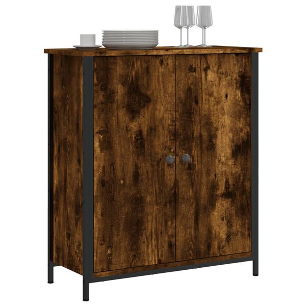 vidaXL Buffet ch&ecirc;ne fum&eacute; 70x30x80 cm bois d'ing&eacute;nierie