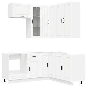 vidaXL Unit&eacute; de cuisine PORTO 8 pc Blanc Bois d'ing&eacute;nierie