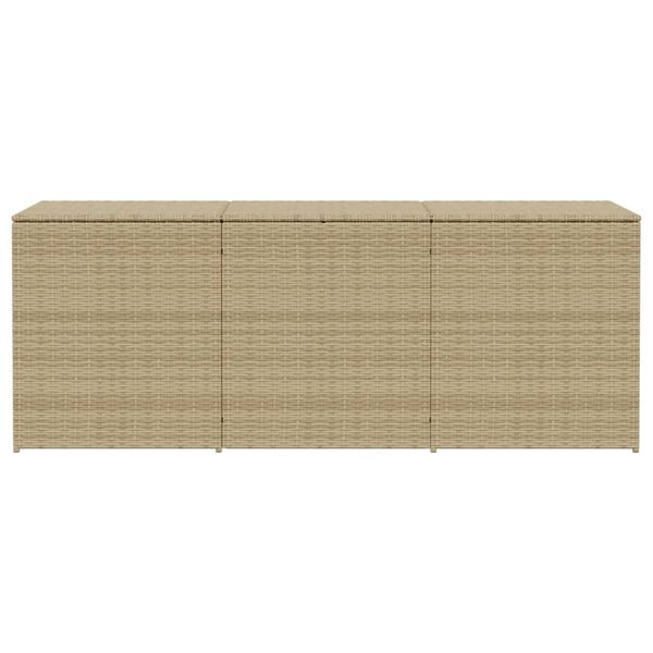 vidaXL Bo&icirc;te de rangement de jardin m&eacute;lange beige 984L r&eacute;sine tress&eacute;e