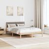 vidaXL Cadre de lit Marron et taupe 140 x 190 cm Bois massif en pin