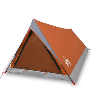 vidaXL Tente de camping 2 personnes gris et orange imperm&eacute;able