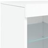 vidaXL Buffet avec lumières LED blanc 283x37x67 cm